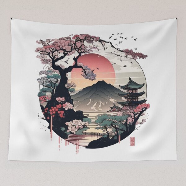 Item preview,  "Harmony in Sakura: Captivating Japanese Landscapes on Redbubble" designed and sold by DesignHeaven24.