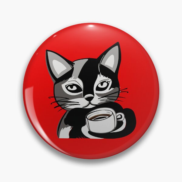 Item preview, Cat with a cup of coffee designed and sold by RipaDesign.