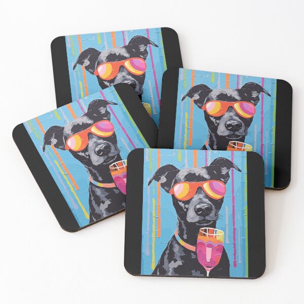 Item preview, Patterdale terrier wearing sunglasses - Cool cocktail dog designed and sold by Straya75.