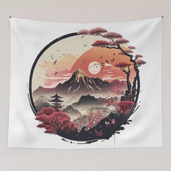 Item preview,  "Harmony in Sakura: Captivating Japanese Landscapes on Redbubble" designed and sold by DesignHeaven24.