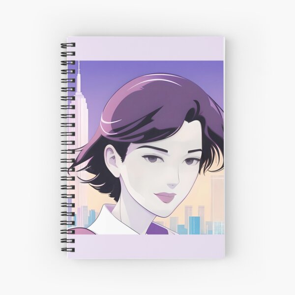 Anime New York City Woman Spiral Notebook