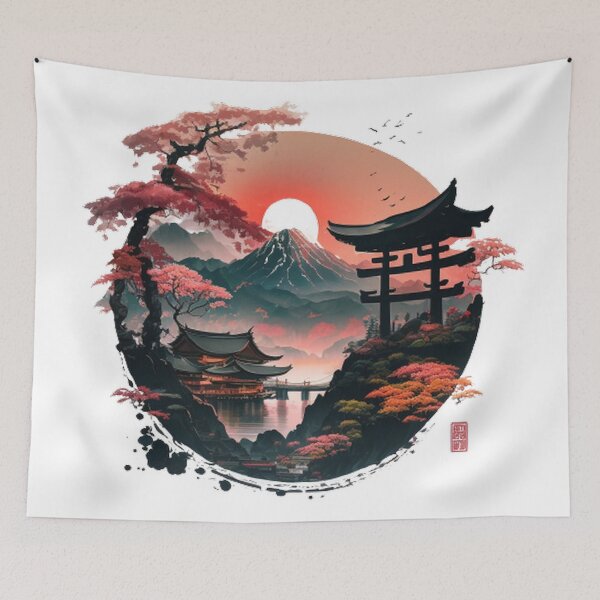 Item preview,  "Harmony in Sakura: Captivating Japanese Landscapes on Redbubble" designed and sold by DesignHeaven24.