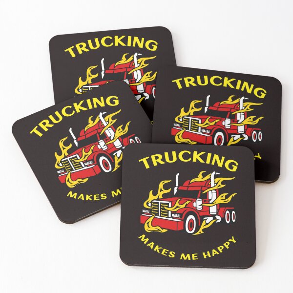Item preview, Trucker in Flames Trucking Makes Me Happy RY designed and sold by TeamsterLife.