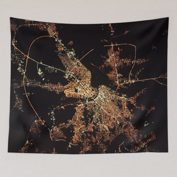 Item preview, Belgrade at night, Serbia from space designed and sold by Raureif.