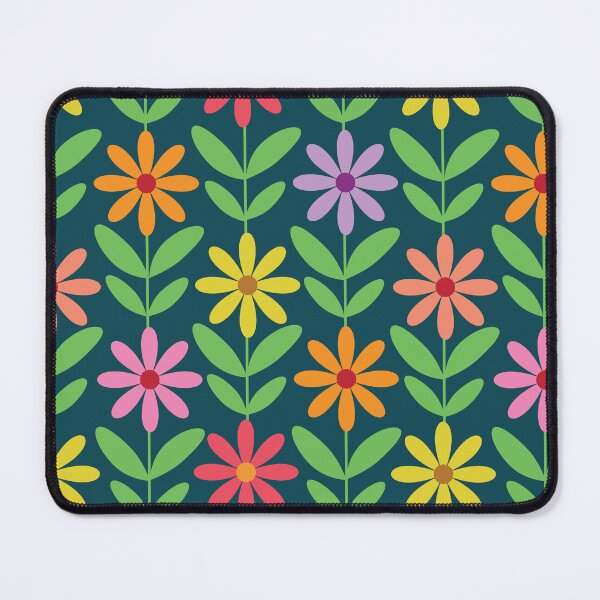 Item preview, Colorful Retro Mod Flowers Pattern designed and sold by Yasminepatterns .