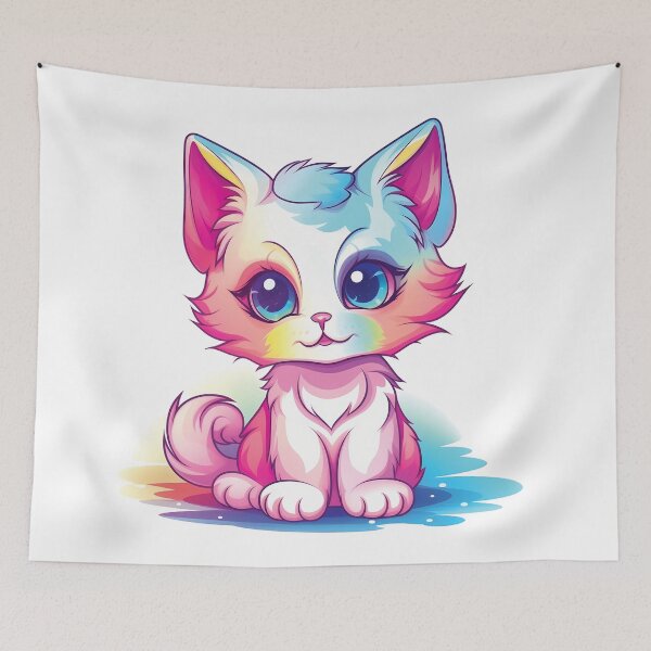 Item preview, Cute Kawaii Kitty Design | Playful and Sweet | Adorable Cat Illustration designed and sold by PopPopGfx.