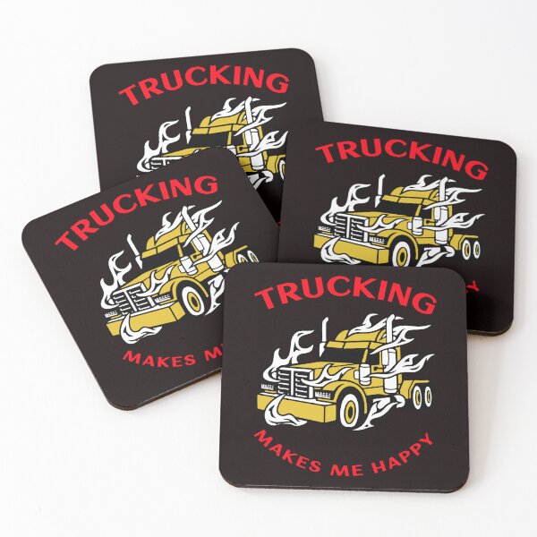 Item preview, Trucker in Flames Trucking Makes Me Happy GR designed and sold by TeamsterLife.