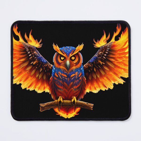 Item preview, fire owl designed and sold by ArtByte-Studio.