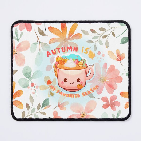 Item preview, Autumn hot chocolate with marshmallows in kawaii style designed and sold by Dulf.