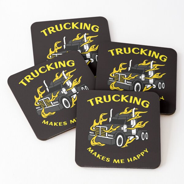 Item preview, Trucker in Flames Trucking Makes Me Happy BlkY designed and sold by TeamsterLife.