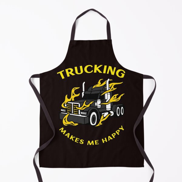 Item preview, Trucker in Flames Trucking Makes Me Happy BlkY designed and sold by TeamsterLife.