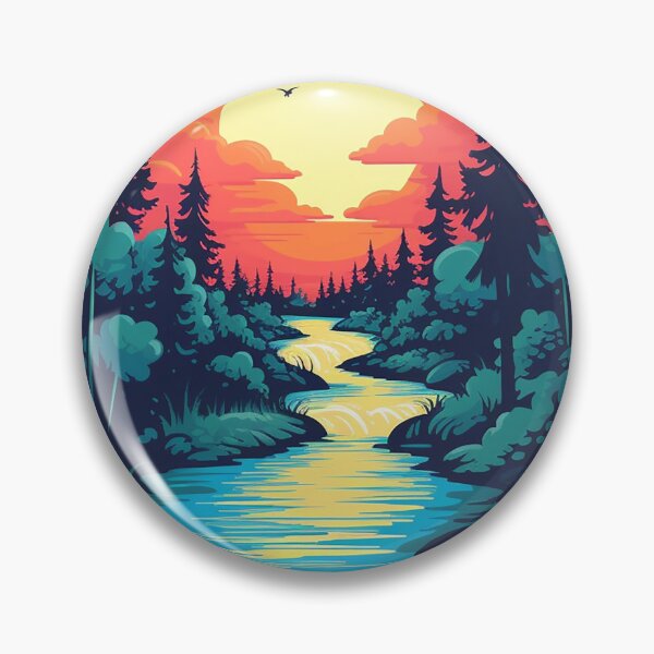 Item preview, Serene River Flow - Tranquil Forest Landscape designed and sold by MuseOfMilo.
