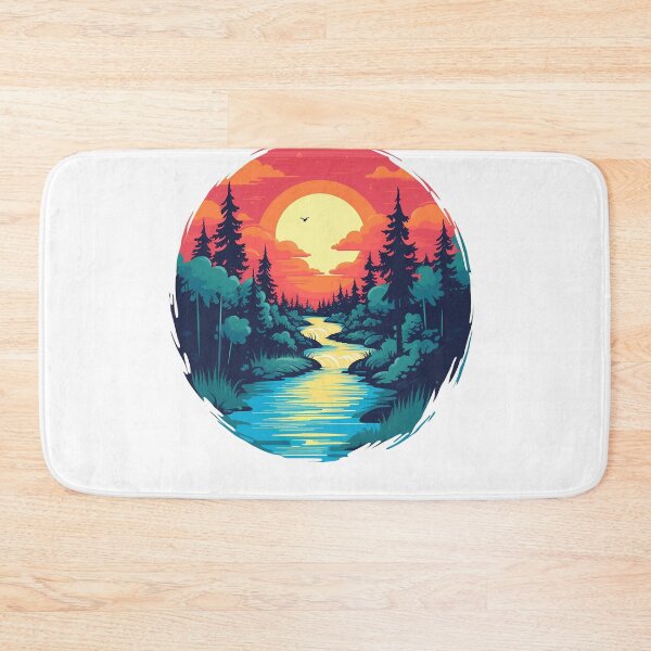 Item preview, Serene River Flow - Tranquil Forest Landscape designed and sold by MuseOfMilo.