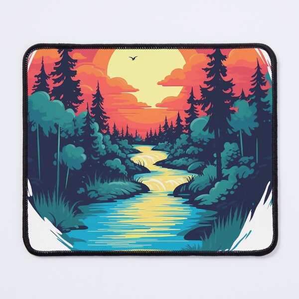 Item preview, Serene River Flow - Tranquil Forest Landscape designed and sold by MuseOfMilo.