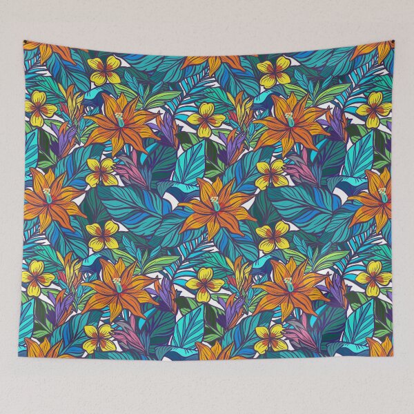 Item preview, Exotic tropics floral pattern designed and sold by Mashusha-art.