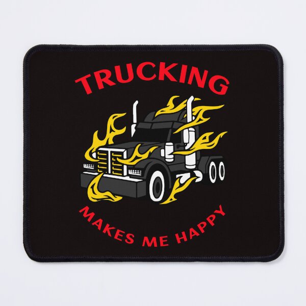 Item preview, Trucker in Flames Trucking Makes Me Happy BlkR designed and sold by TeamsterLife.
