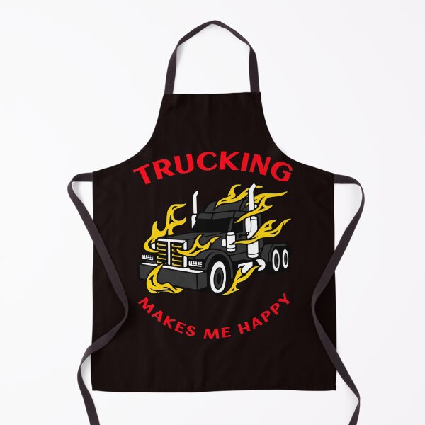 Item preview, Trucker in Flames Trucking Makes Me Happy BlkR designed and sold by TeamsterLife.