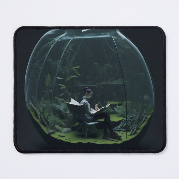 Item preview, Girl reading a book in glass jar designed and sold by WhimsyFinds.