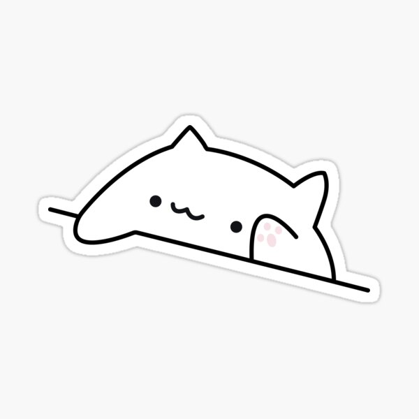 Cute Bongo Cat Sticker Sticker For Sale By Bhushan Graphix Redbubble