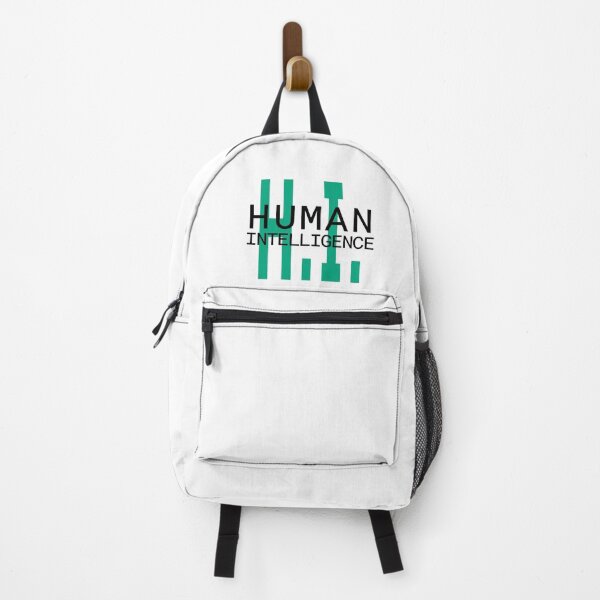 Item preview, H.I. Human intelligence, anti-AI, black text designed and sold by wondertree.