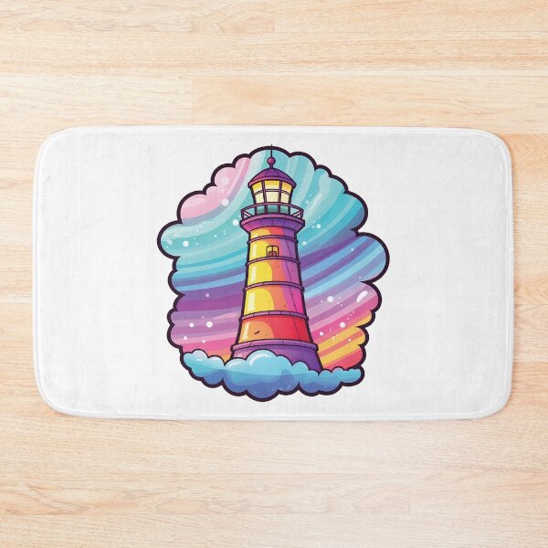 Item preview, Cute Kawaii Lighthouse | Whimsical Ocean Beacon | Colorful Coastal Art designed and sold by PopPopGfx.