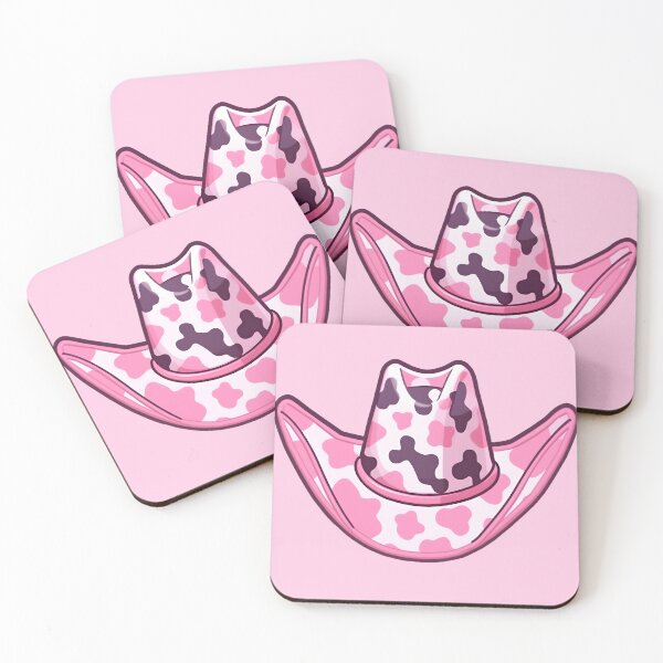 Item preview, Pastel Pink Cow Print Cow Girl Hat designed and sold by KawaiiKases.