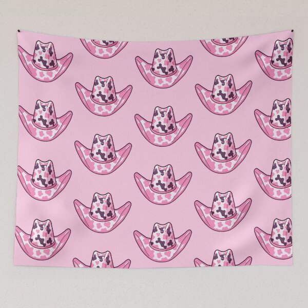 Item preview, Pastel Pink Cow Print Cow Girl Hat designed and sold by KawaiiKases.