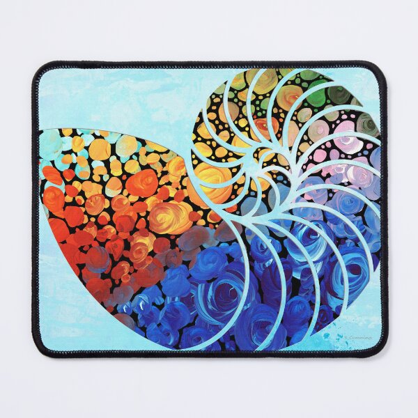 Item preview, Fun Colorful Mosaic Nautilus Seashell Shell Art designed and sold by Sharon Cummings Art.