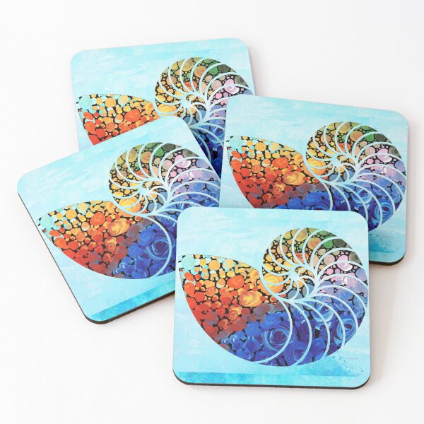Item preview, Fun Colorful Mosaic Nautilus Seashell Shell Art designed and sold by Sharon Cummings Art.