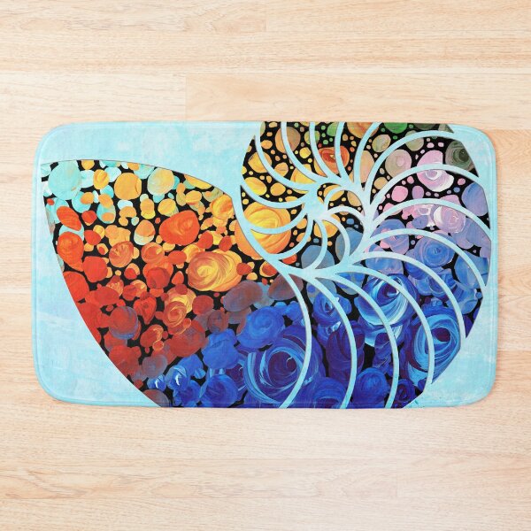 Item preview, Fun Colorful Mosaic Nautilus Seashell Shell Art designed and sold by Sharon Cummings Art.