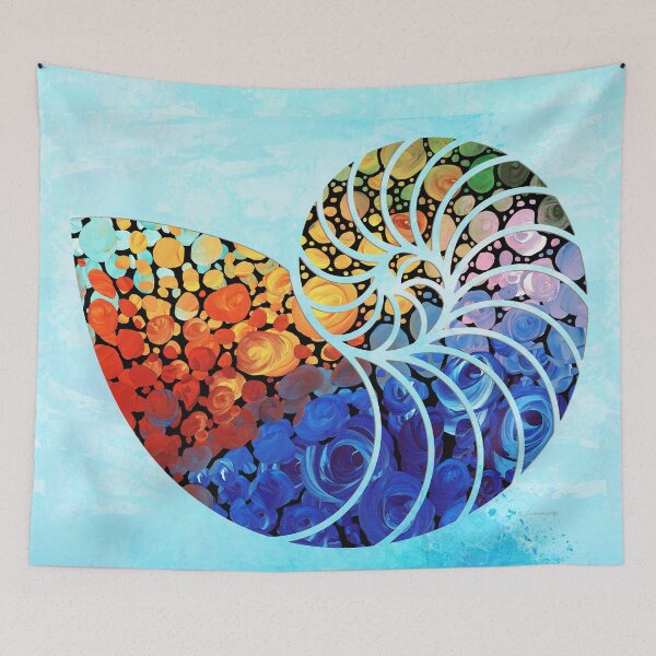 Item preview, Fun Colorful Mosaic Nautilus Seashell Shell Art designed and sold by Sharon Cummings Art.