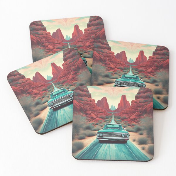 Item preview, Psychedelic Desert Drive: Classic Car Journey through Enigmatic Landscapes designed and sold by OdysseyArtworks.