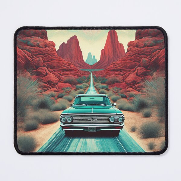 Item preview, Psychedelic Desert Drive: Classic Car Journey through Enigmatic Landscapes designed and sold by OdysseyArtworks.