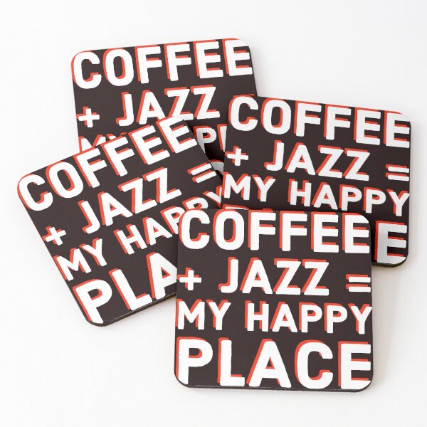 Item preview, Coffee Lover and Jazz Fan Funny T-Shirt Gift, Musician and Caffeine Equals Happiness Tee for Sax, Guitar, Piano, Drums, Trumpet Vinyl Fans designed and sold by jazznerdparade.