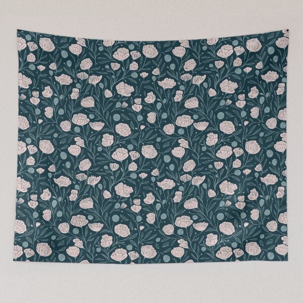 Item preview, Moody floral on navy background designed and sold by LucyFaulke.