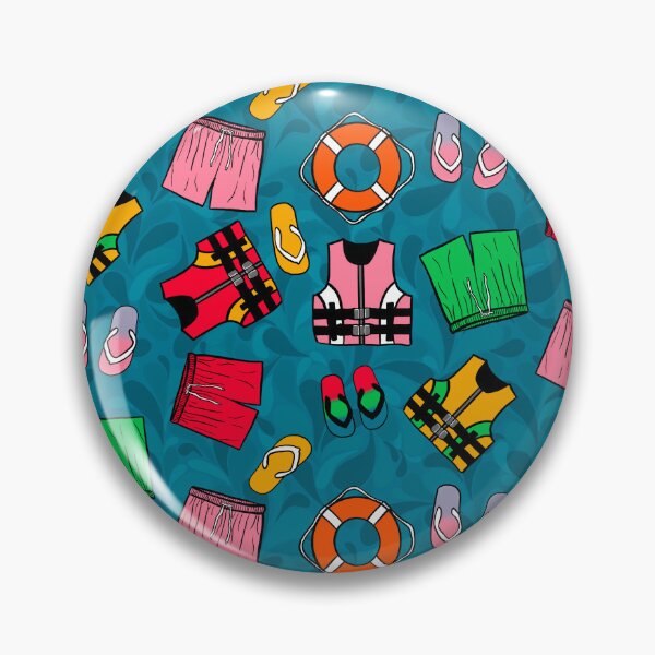 Item preview, patrón de natación de verano designed and sold by Quick Brown Fox Canada.