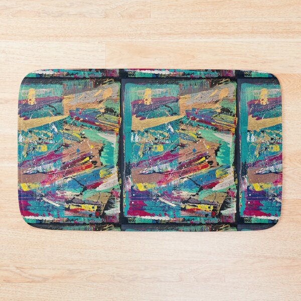 Item preview, "Torn" Gold, teal, purple, blue, pink & yellow abstract art designed and sold by IICents.