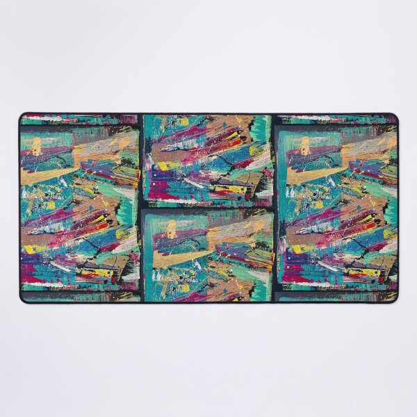Item preview, "Torn" Gold, teal, purple, blue, pink & yellow abstract art designed and sold by IICents.