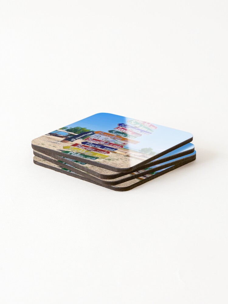 Thumbnail 4 of 5, Coasters (Set of 4), Colorful Directional Signs In Greece designed and sold by Rosa1218.