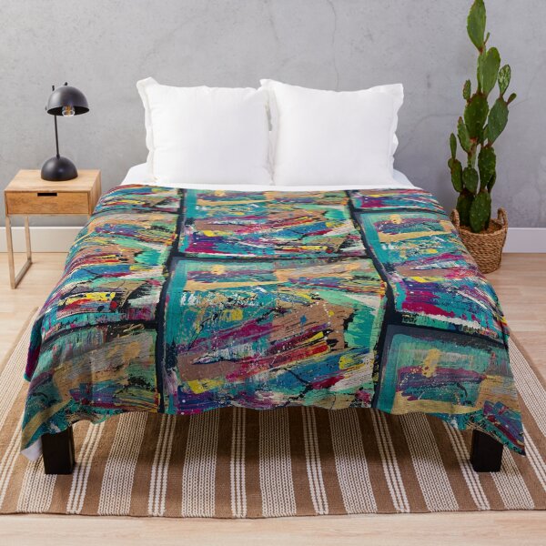 Item preview, "Torn" Gold, teal, purple, blue, pink & yellow abstract art designed and sold by IICents.