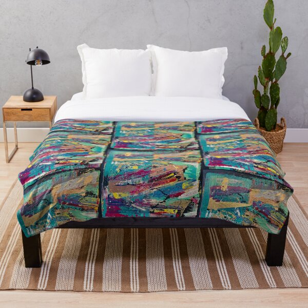 Item preview, "Torn" Gold, teal, purple, blue, pink & yellow abstract art designed and sold by IICents.