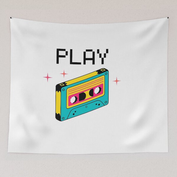 Item preview, "Retro Vibes: 'Play' Cassette" designed and sold by Designsmaxi.