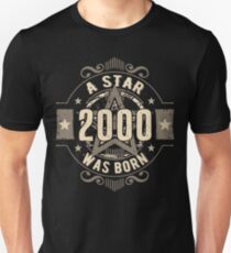 Birthday 18: 2000 a Star was born Unisex T-Shirt