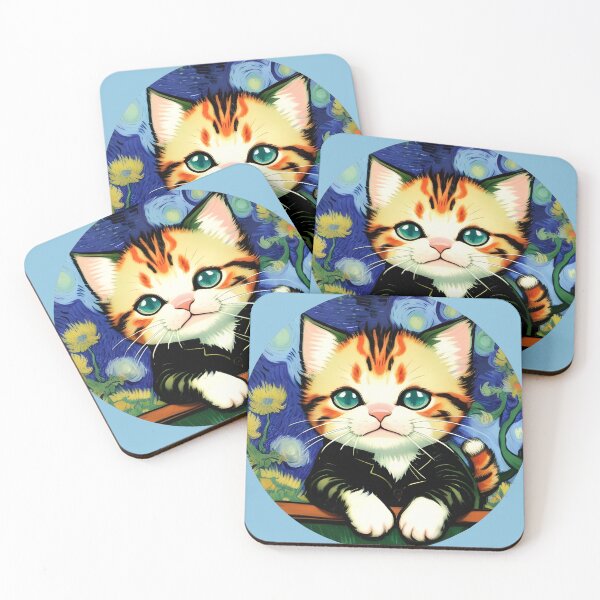 Item preview, Vincent van Gogh Style Cute Kitty  designed and sold by KittyKorner0.