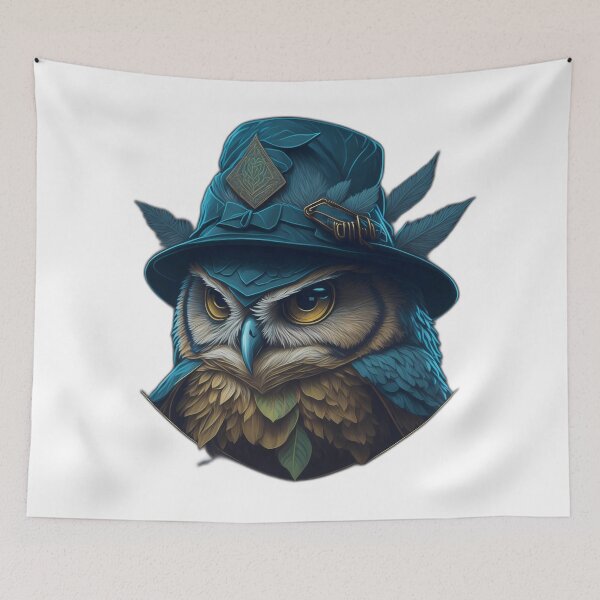 Item preview, Turquoise Owl in a hat designed and sold by Tremerion.