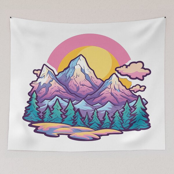 Item preview, Tranquil Mountain Majesty | Kawaii Graphic | Serenity meets Adorability designed and sold by PopPopGfx.