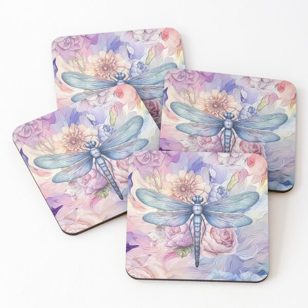 Item preview, Pastel Dragonfly Flowers  designed and sold by HappyLifeCreate.