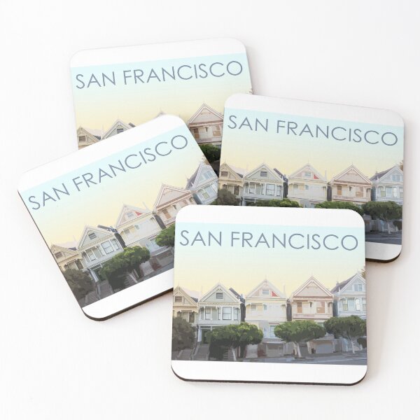Item preview, San Francisco, Houses, California, USA, Travel Print, Sunset designed and sold by summattodraw.