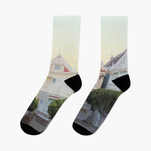 Item preview, San Francisco, Houses, California, USA, Travel Print, Sunset designed and sold by summattodraw.