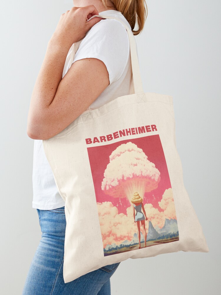 Thumbnail 1 of 5, Tote Bag, BARBENHEIMER 2023 designed and sold by Retro Travel Design.